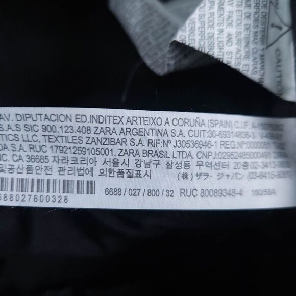 Zara Jeans Womens 0 Wide Leg Crop Capris Black Baggy Y2K Hip Hop Distressed - Picture 5 of 14